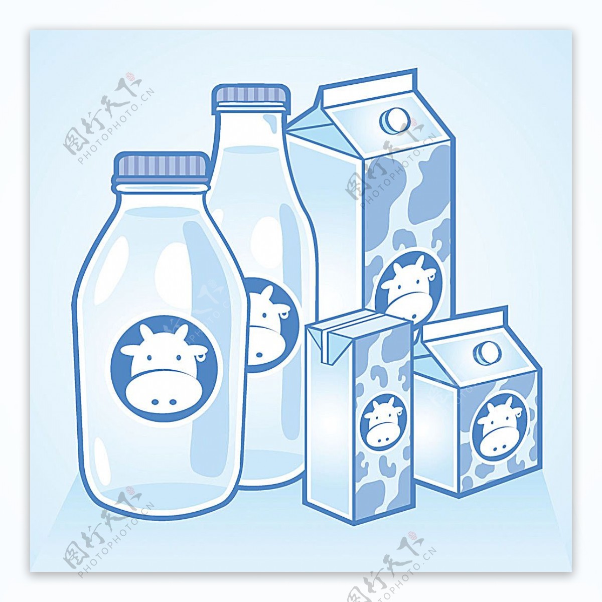 卡通牛奶容器