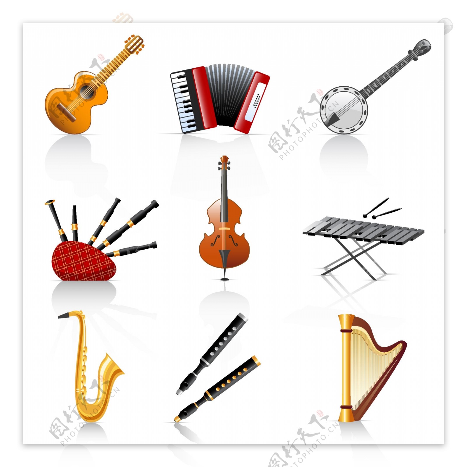 各种音乐乐器
