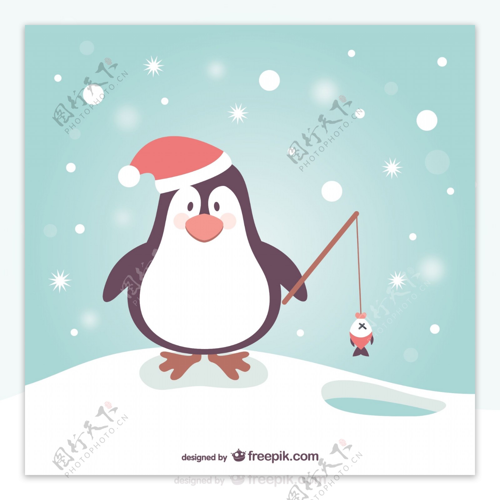 企鹅卡通圣诞
