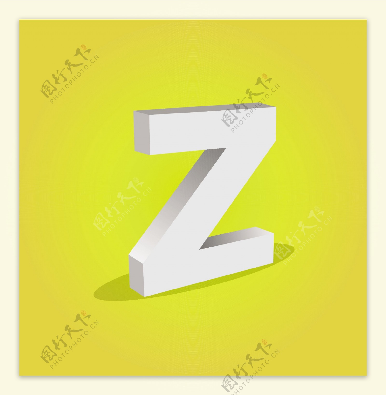 三维矢量字母Z文本