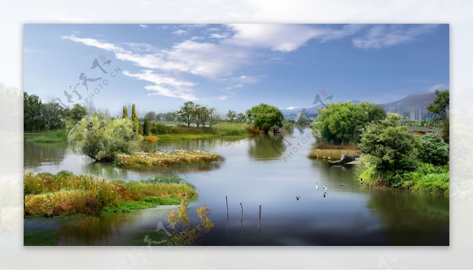 河流景观环境设计效果图图片