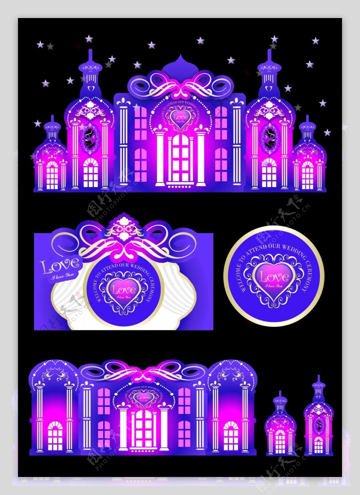 紫色城堡主题婚礼