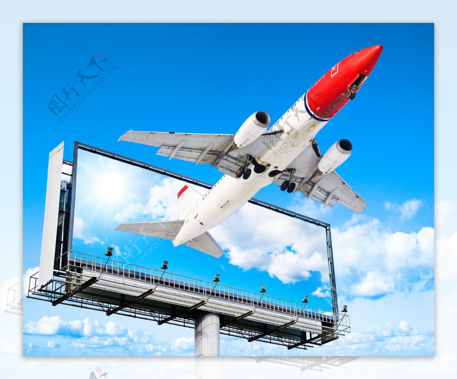 广告牌与飞机图片