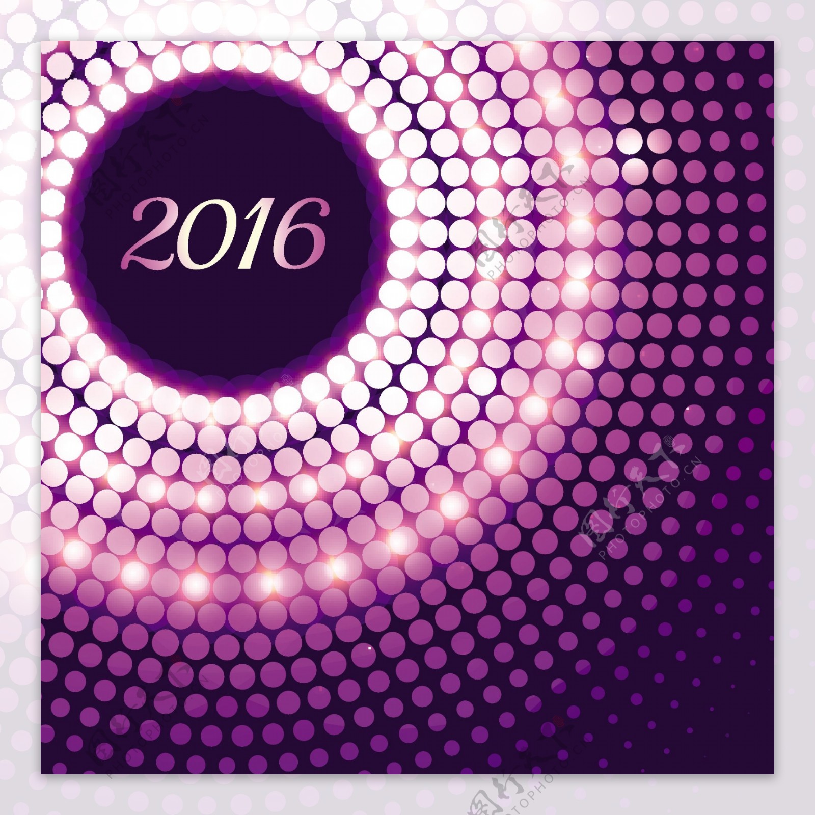 紫色和闪闪发光的2016个背景