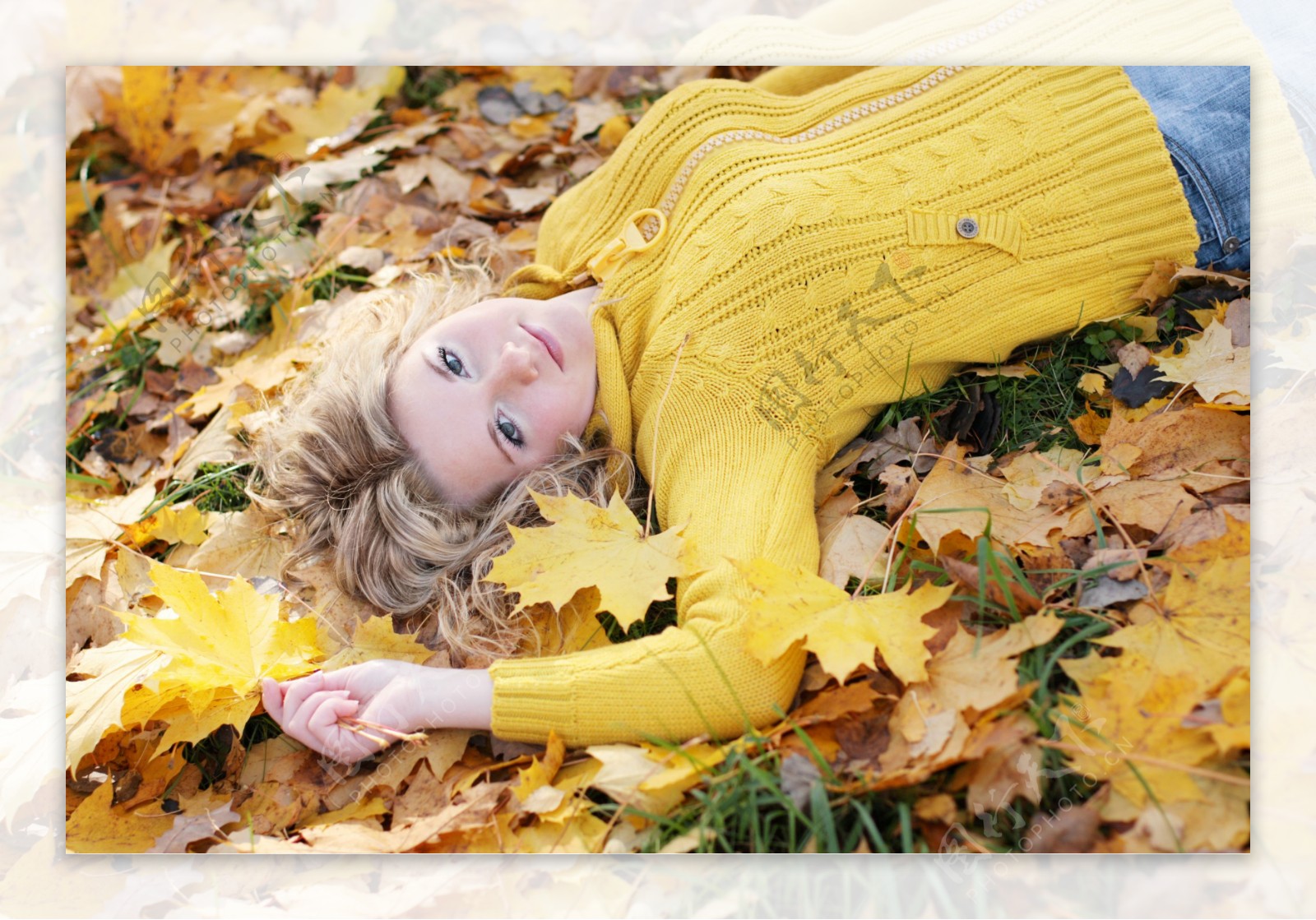 躺在叶子上的孩子设计元素素材免费下载(图片编号:975036)-六图网