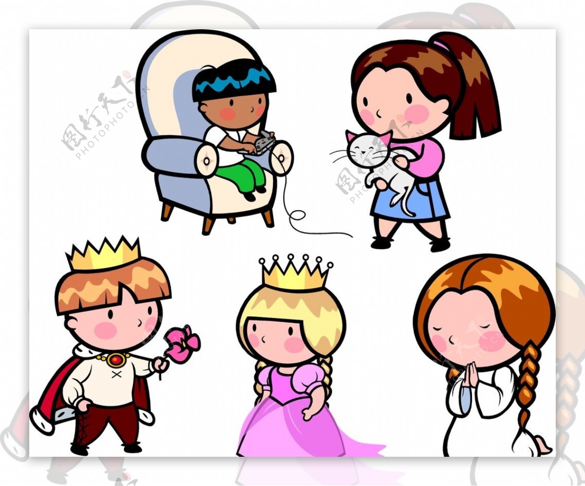王子公主信徒卡通儿童
