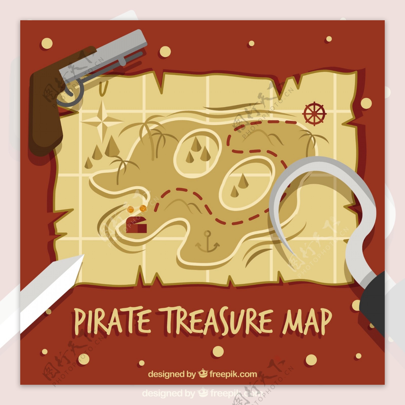 海盗装饰物品藏宝地图