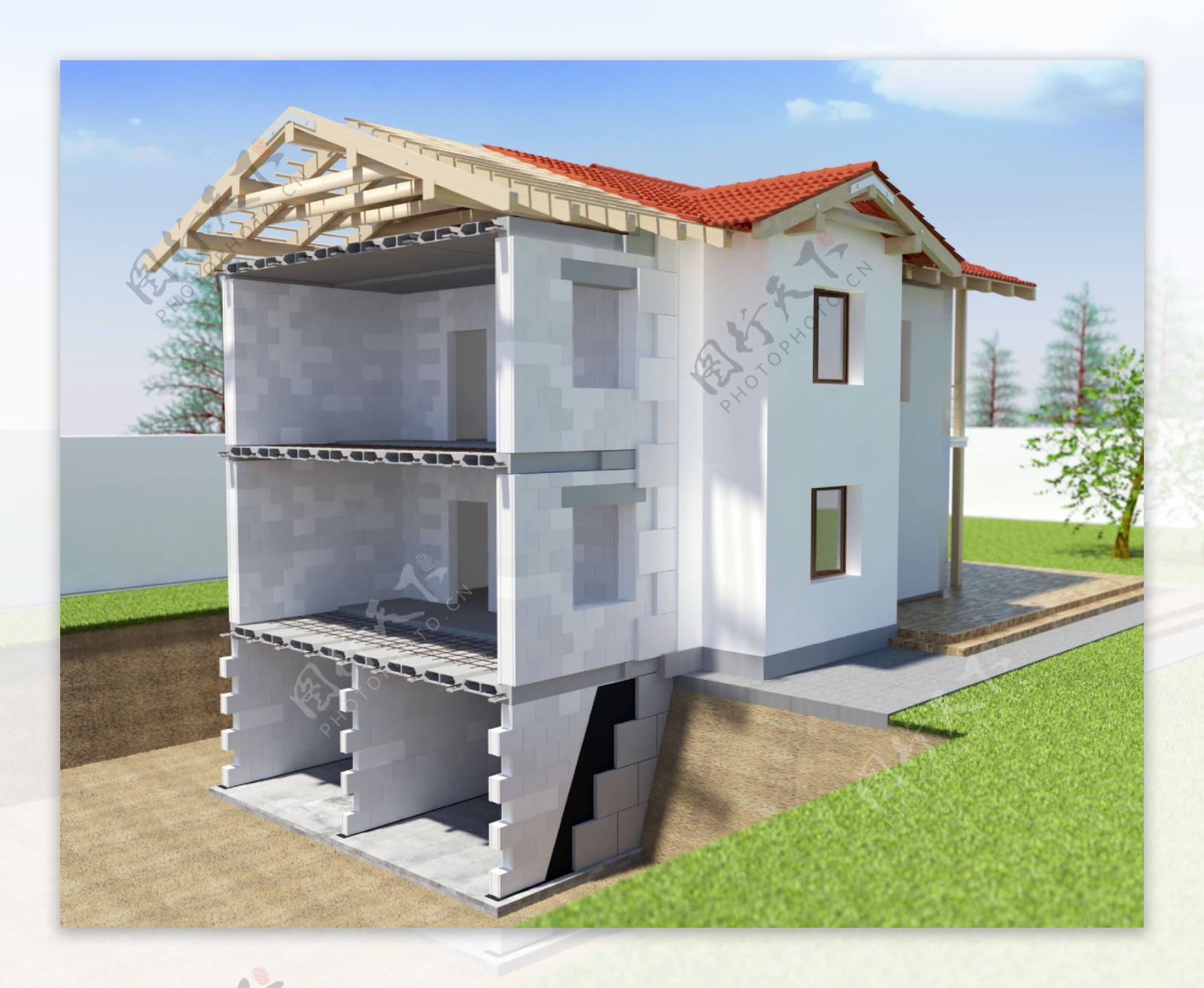 别墅建筑模型图片