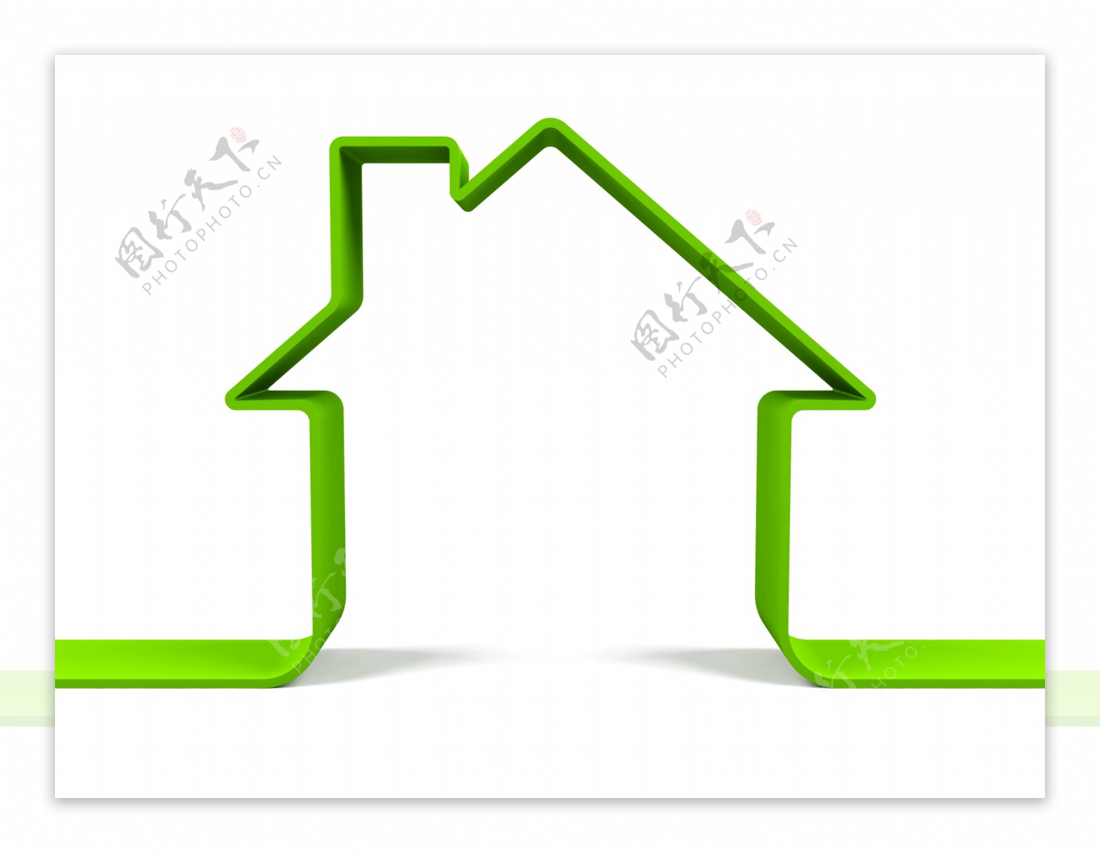 绿色的房子立体图片
