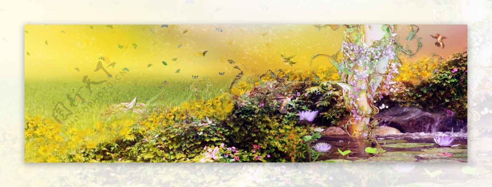 油画花卉海报背景素材图片