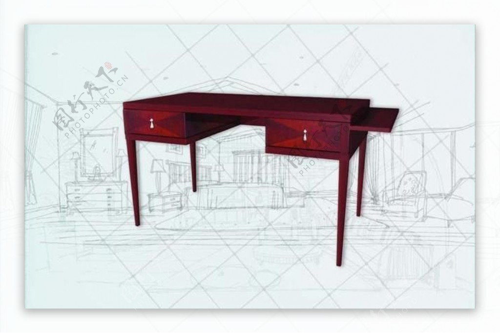 国际主义家具桌子0213D模型