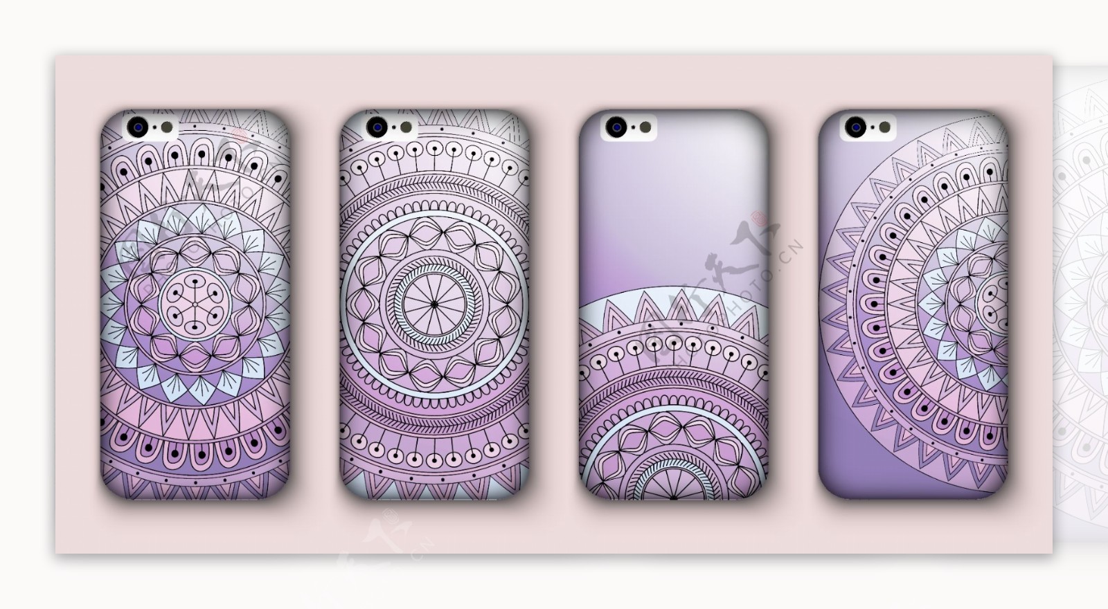 紫色手机壳花纹背景