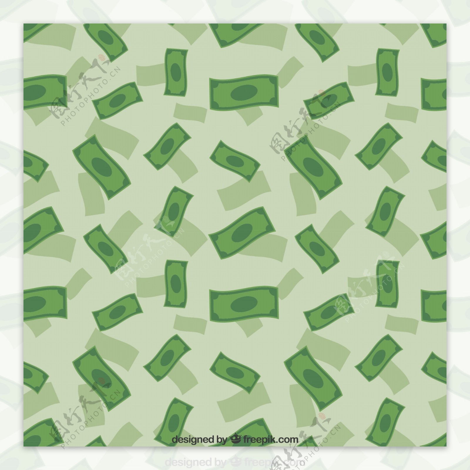 绿色纸币无缝背景矢量素材