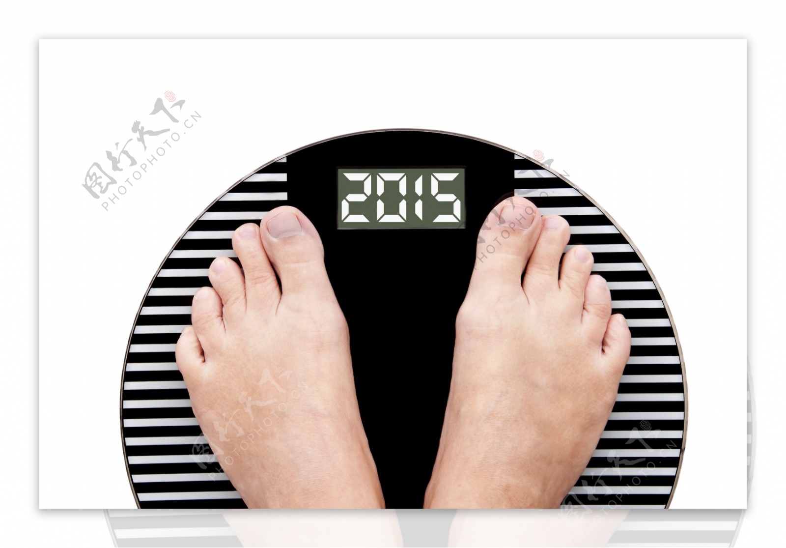体重秤上的2015数字图片