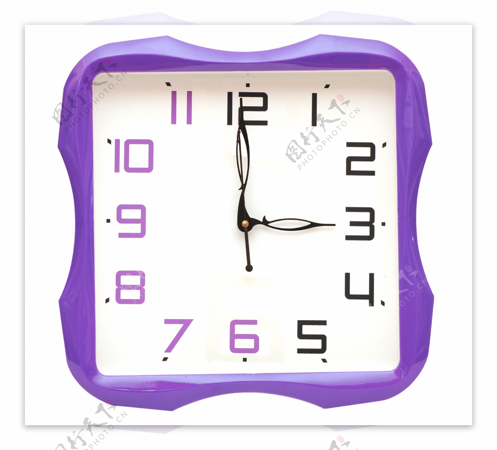 紫色卡通钟表图片