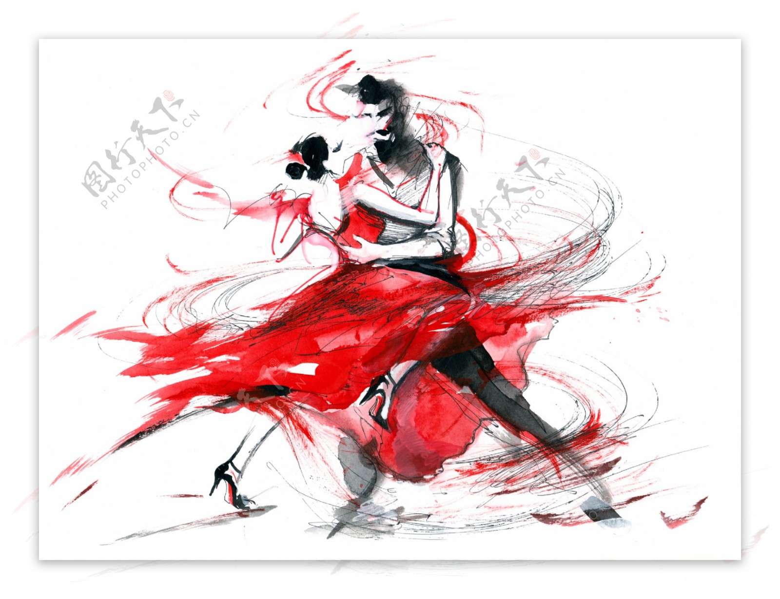 跳舞的女人插画图片