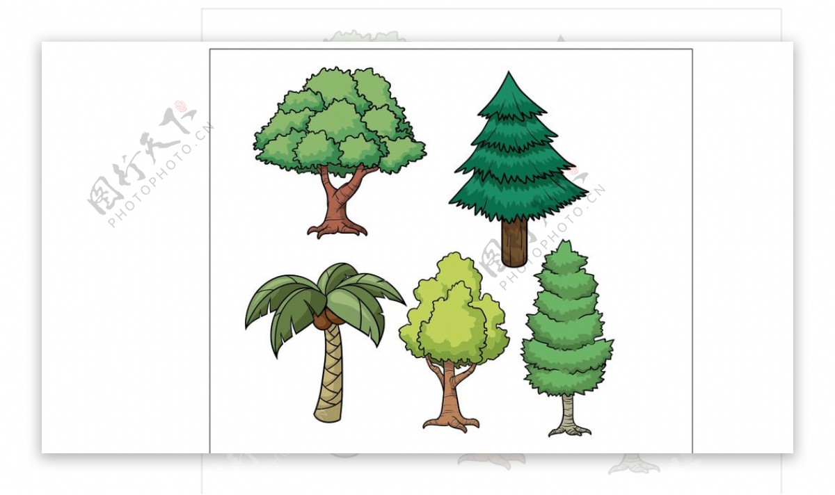 卡通树木设计素材