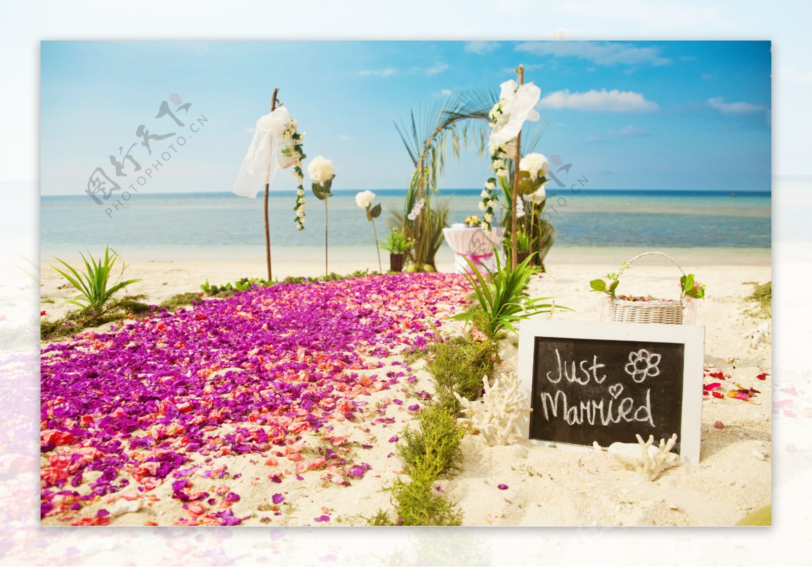 沙滩婚礼现场图片