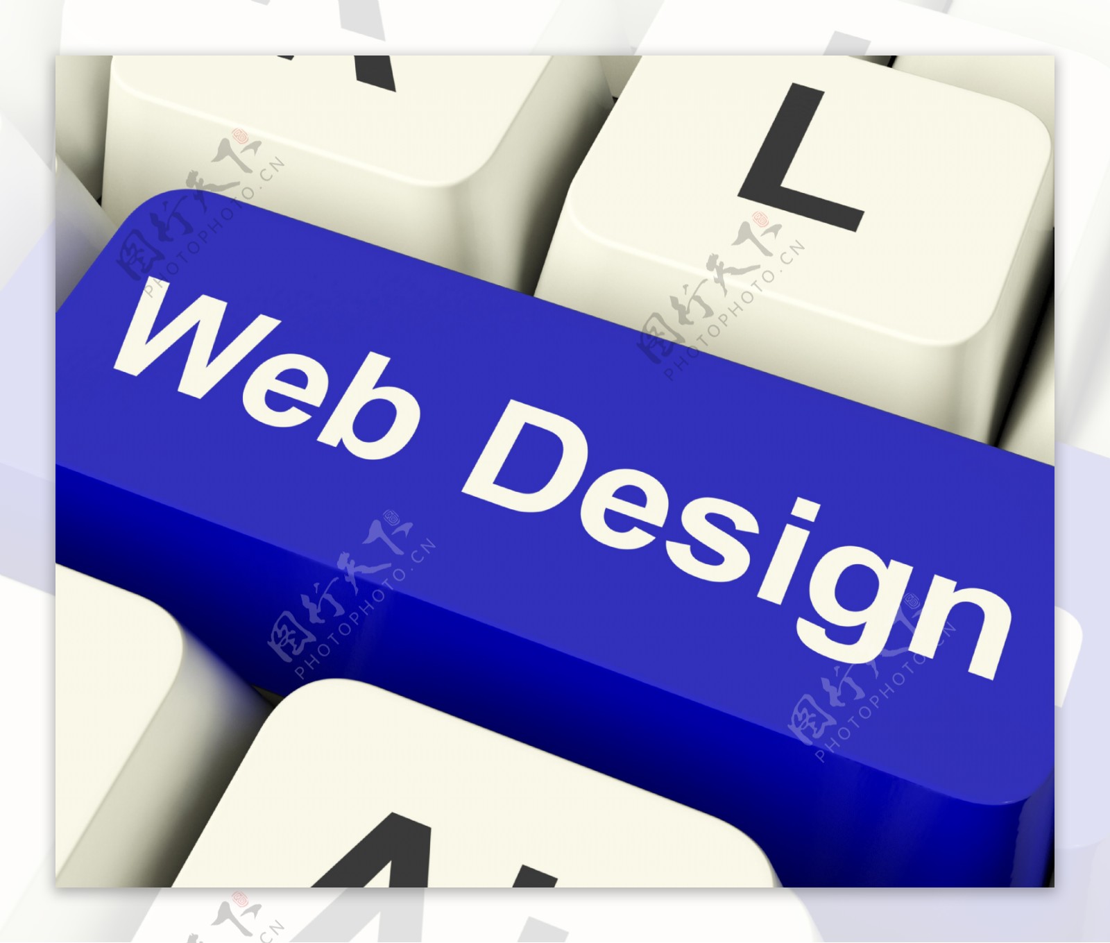 网页设计的电脑钥匙显示Internet或网络图形设计
