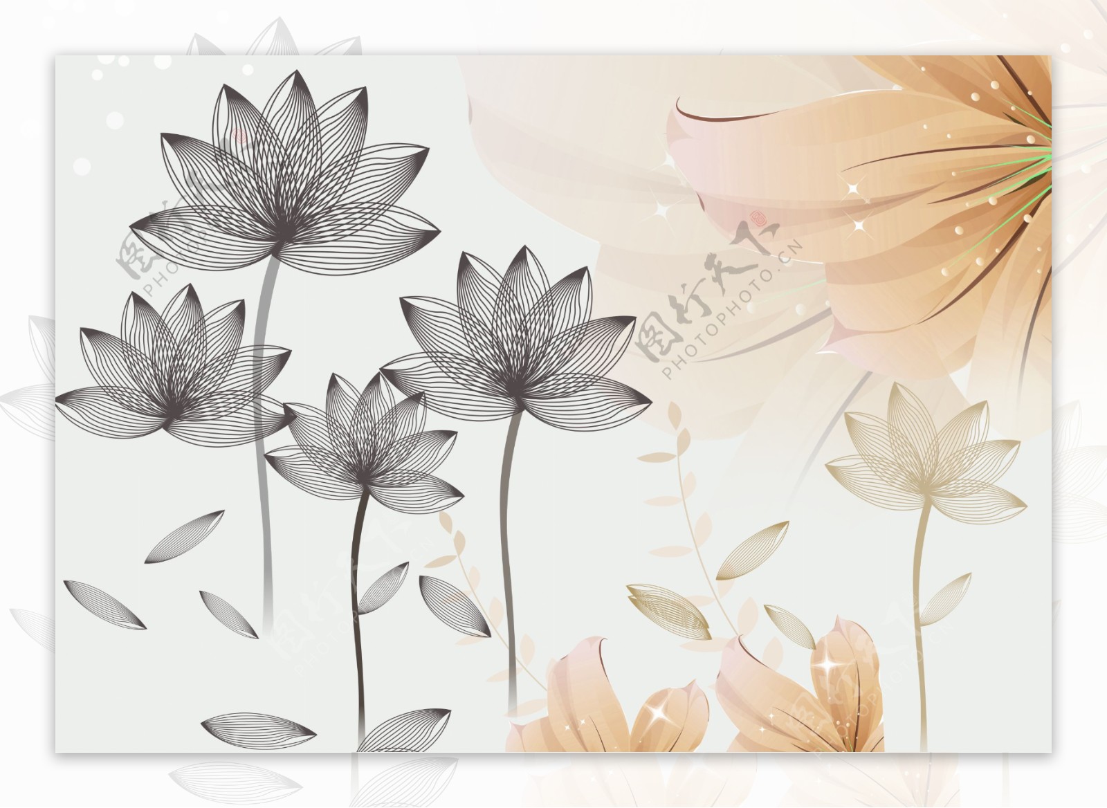 花卉装饰抽象背景墙