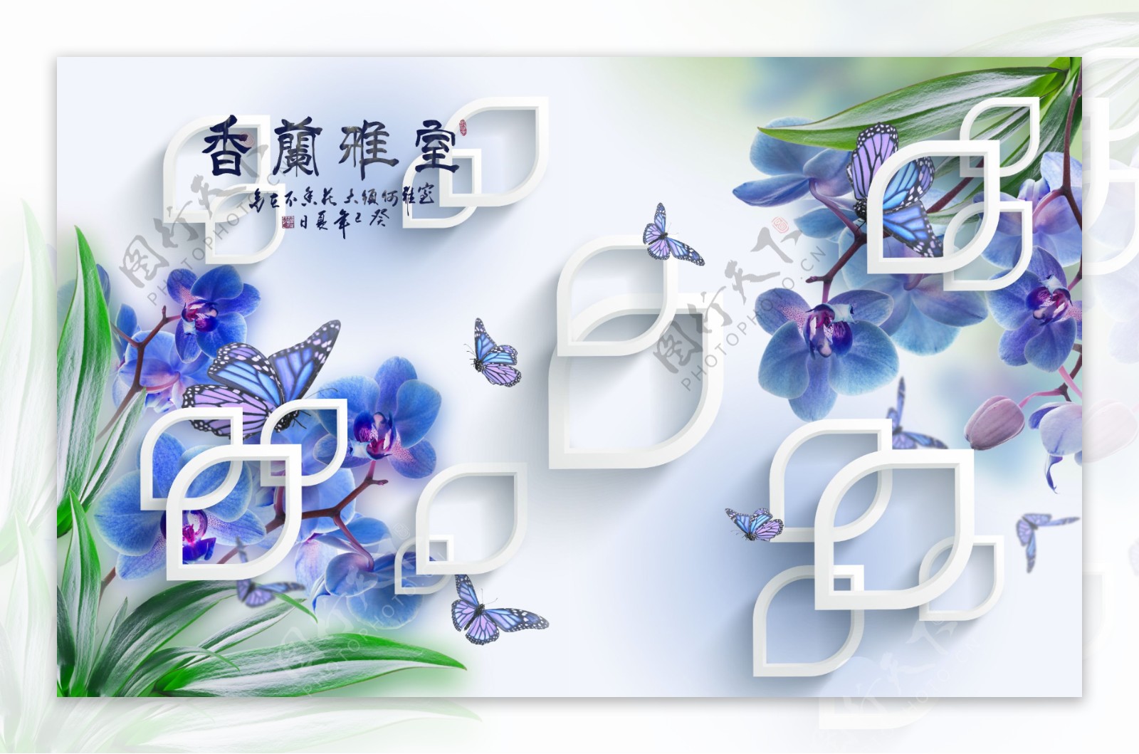 花卉方框装饰背景