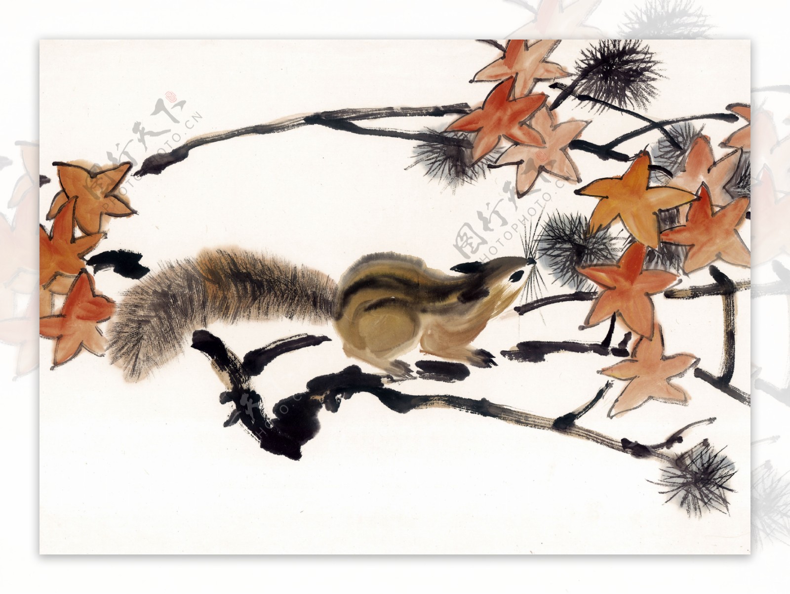 鼠生肖写意动物画国画0148