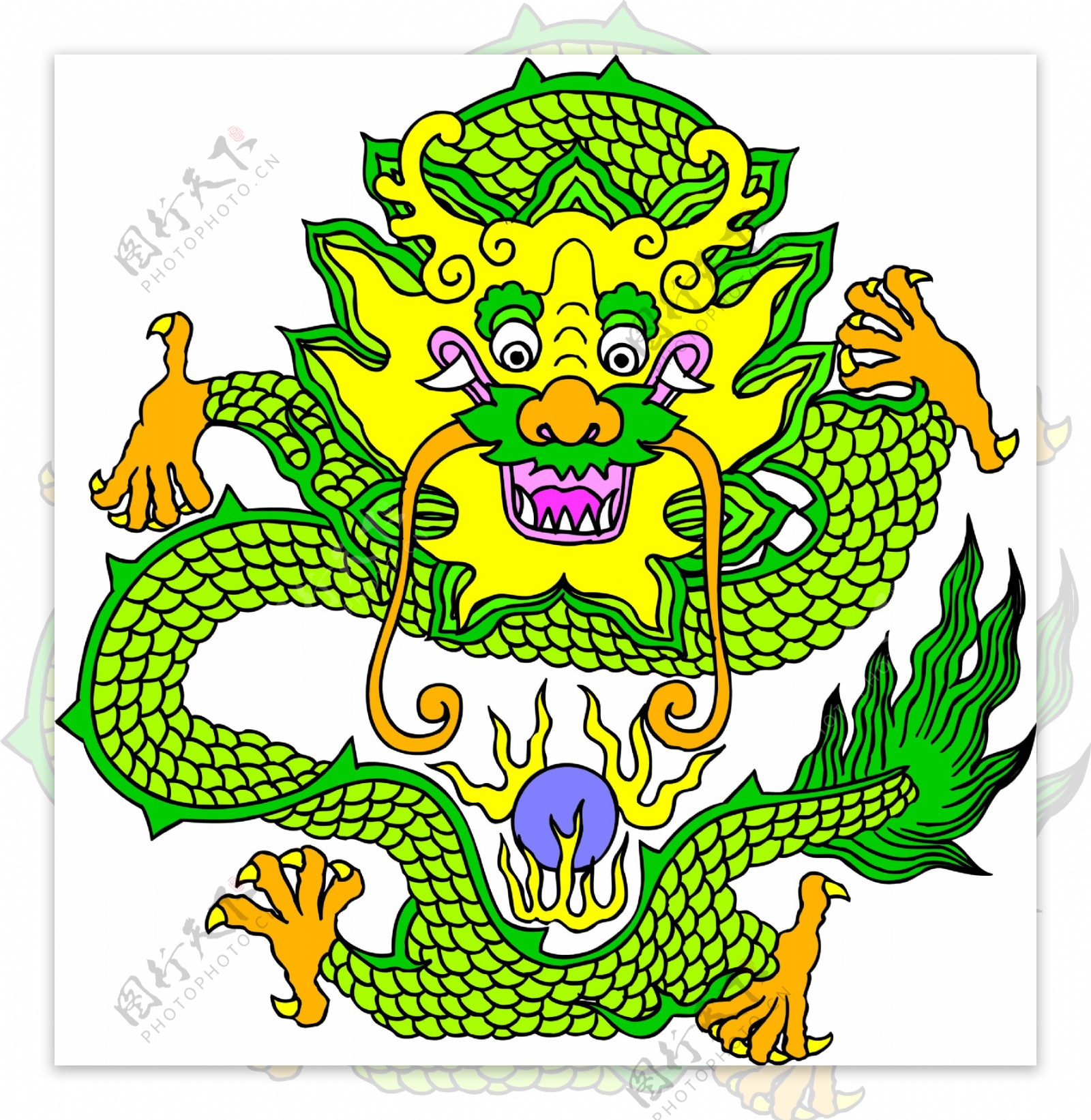 龙纹吉祥图案中国传统图案0050