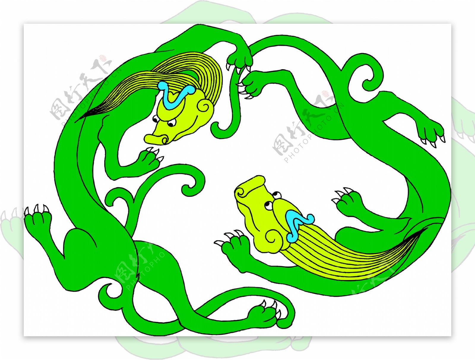 龙纹吉祥图案中国传统图案0093