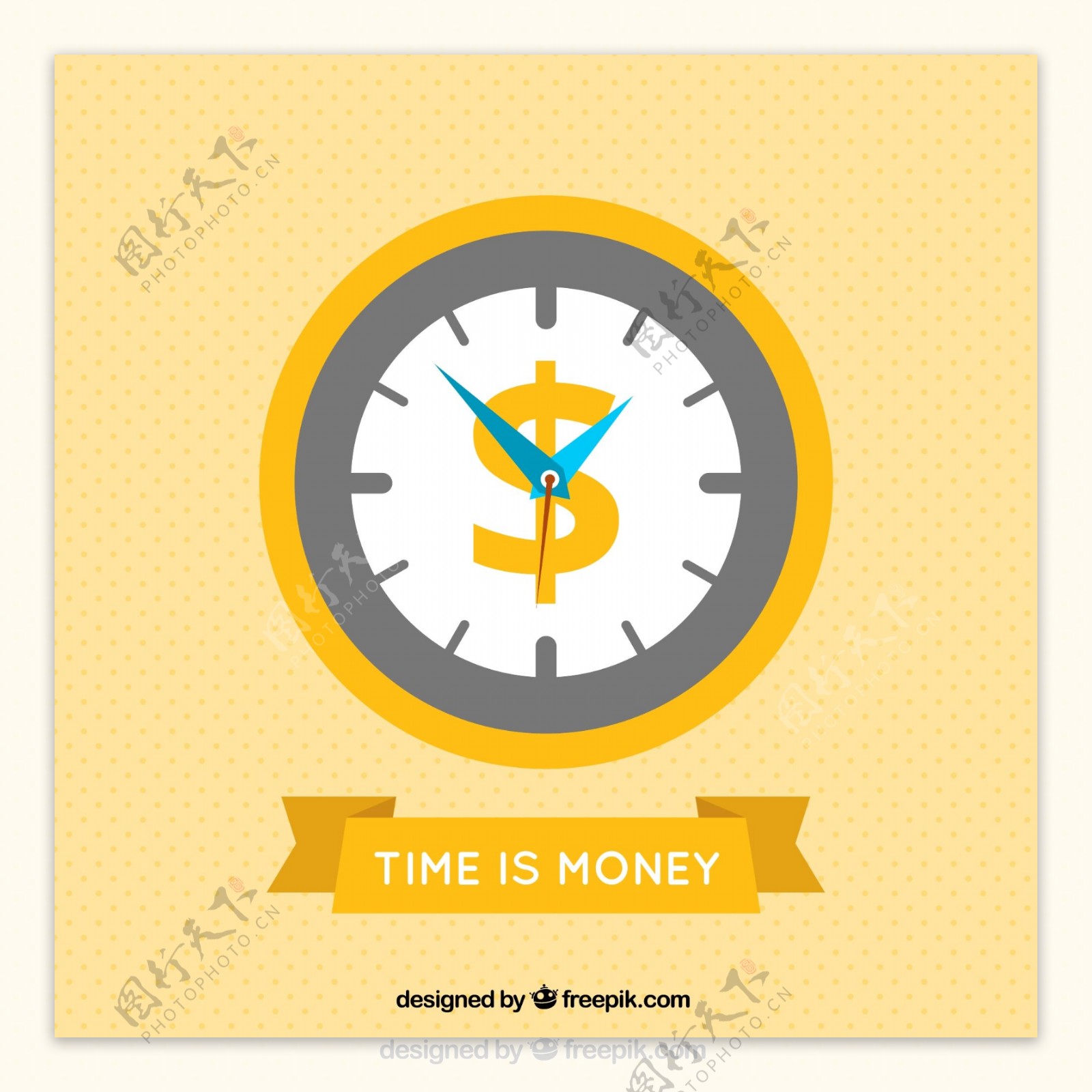 时间就是金钱插画矢量图