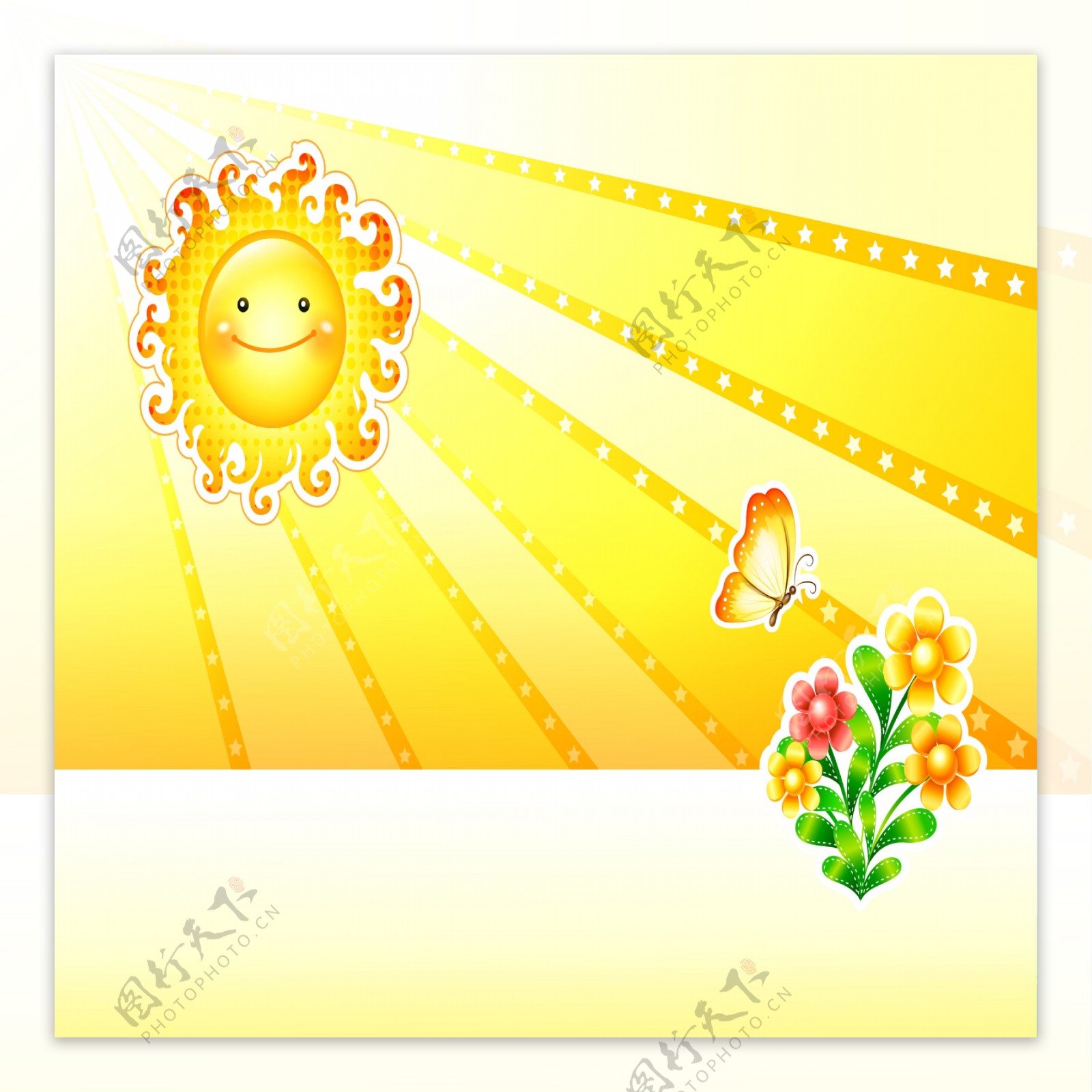 夏季太阳花朵背景