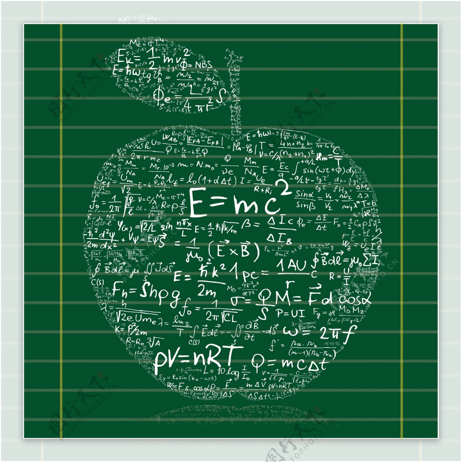 数学符号运算苹果形态背景