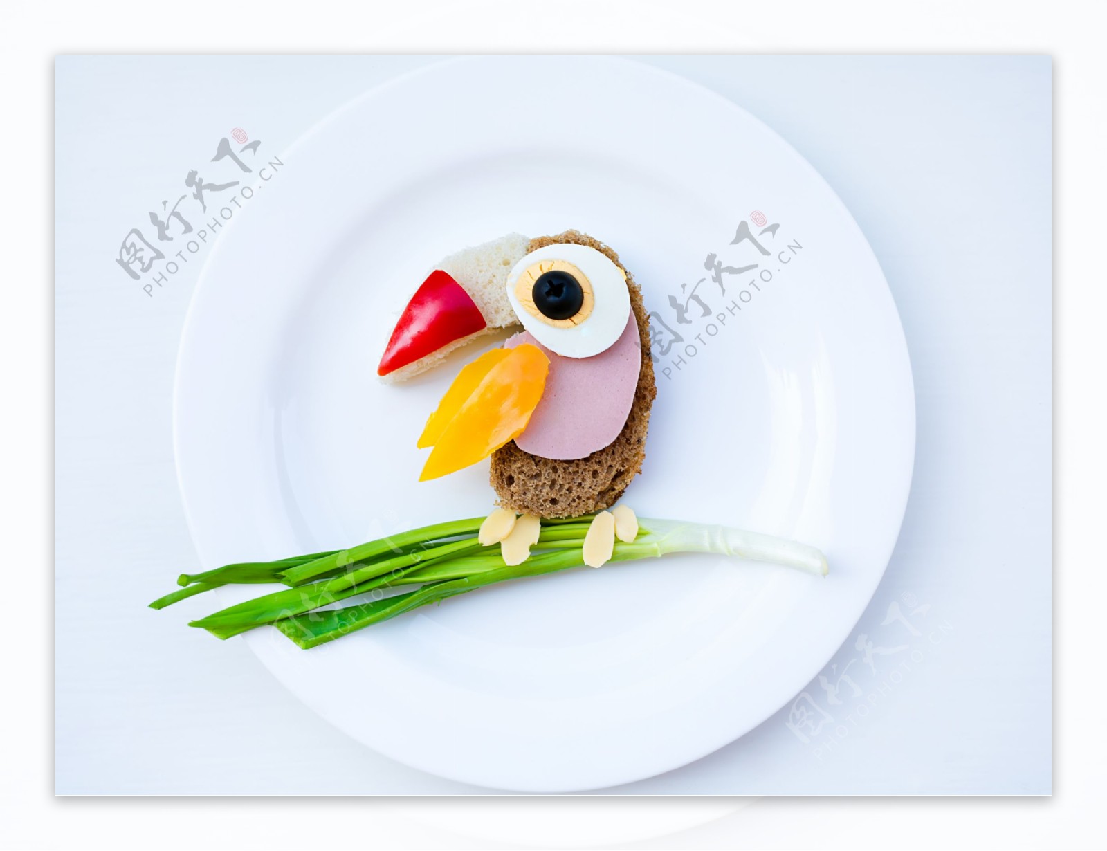 创意蔬菜小鸟图片
