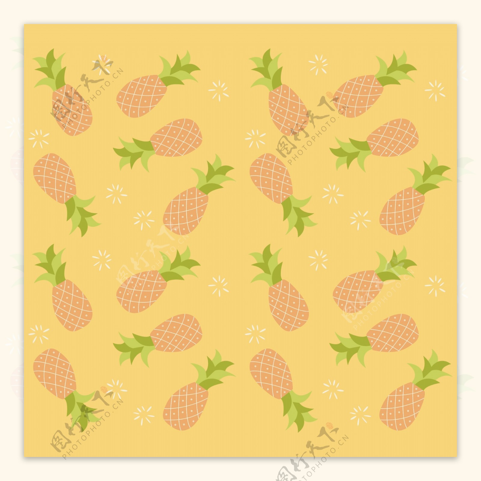 菠萝背景装饰图案