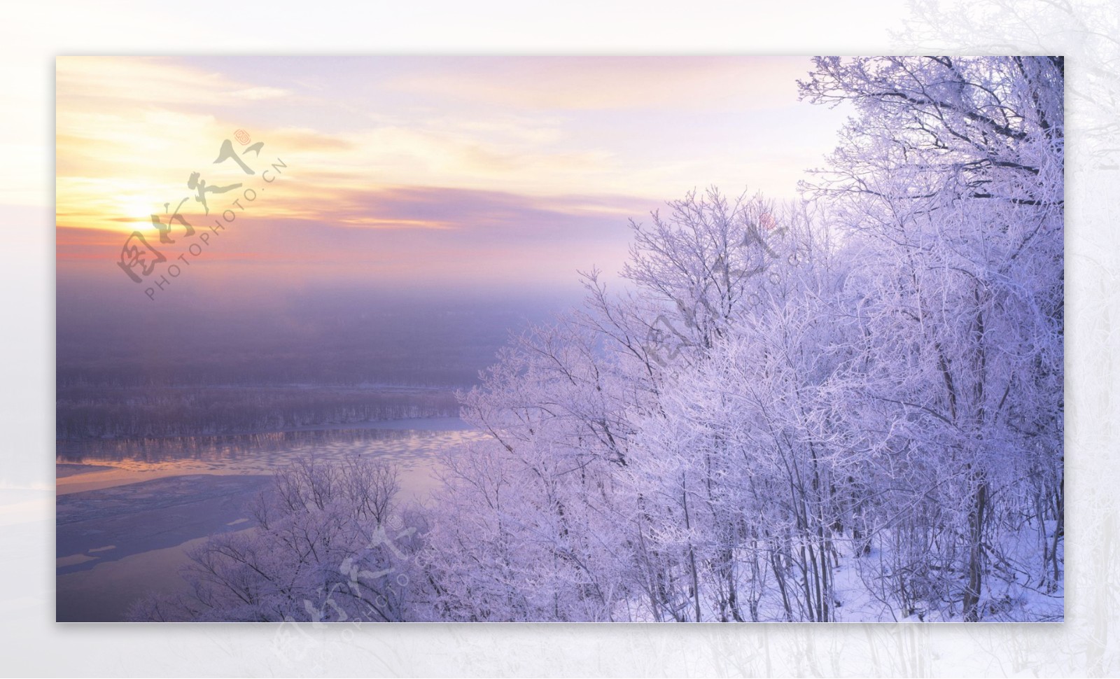 冬天黄昏美景图片