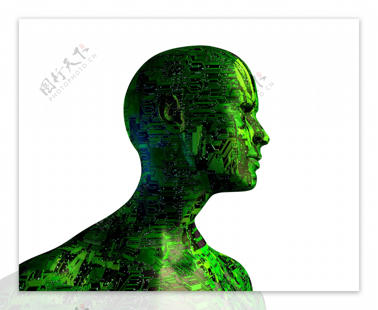 绿色芯片机器人图片