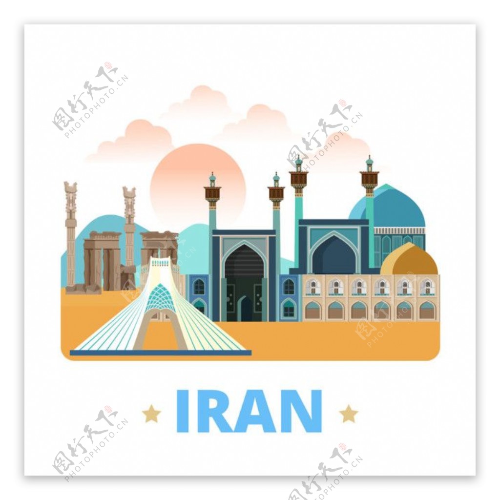 伊朗建筑漫画图片