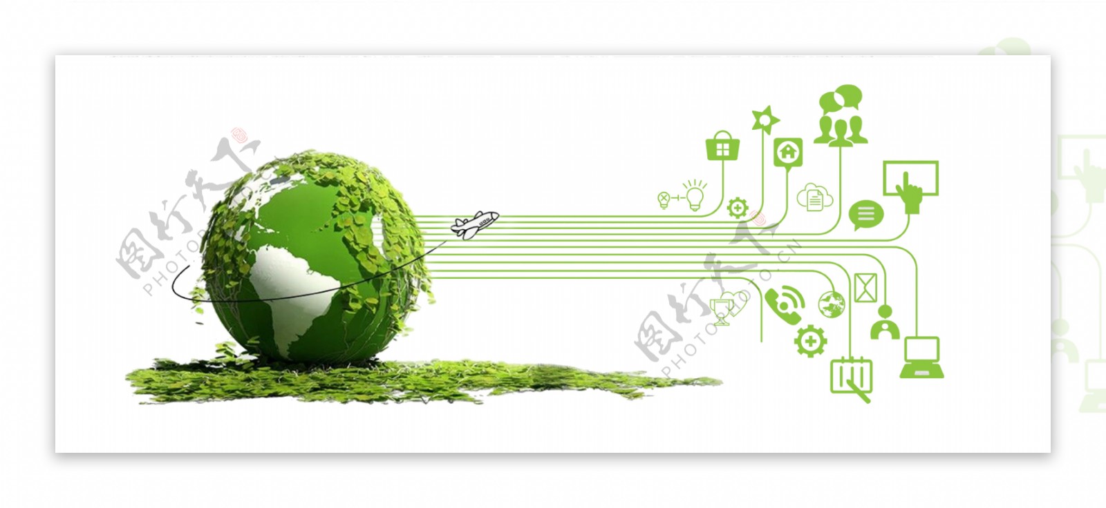 绿色科技环保地球背景