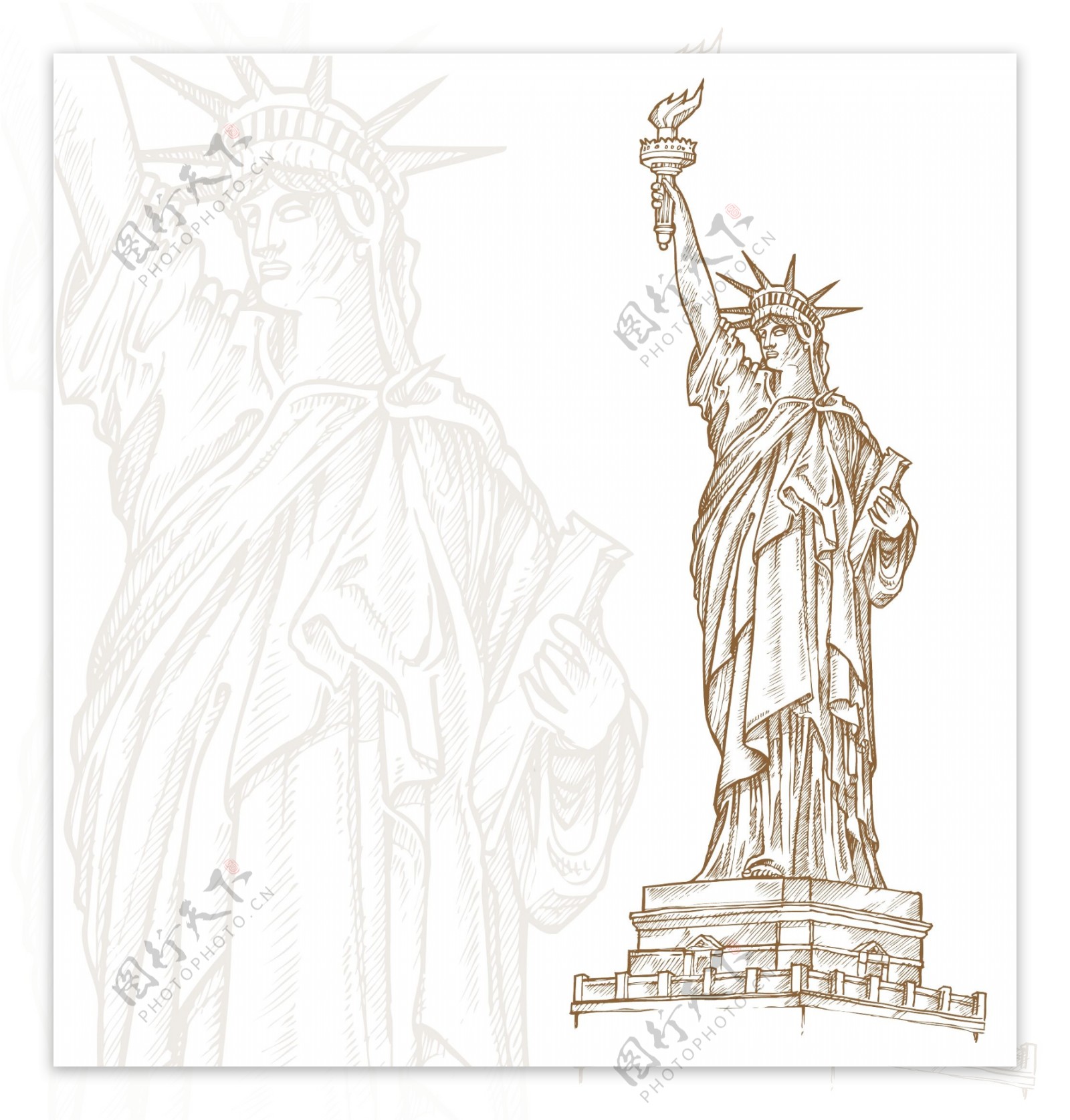 纽约自由女神像插画