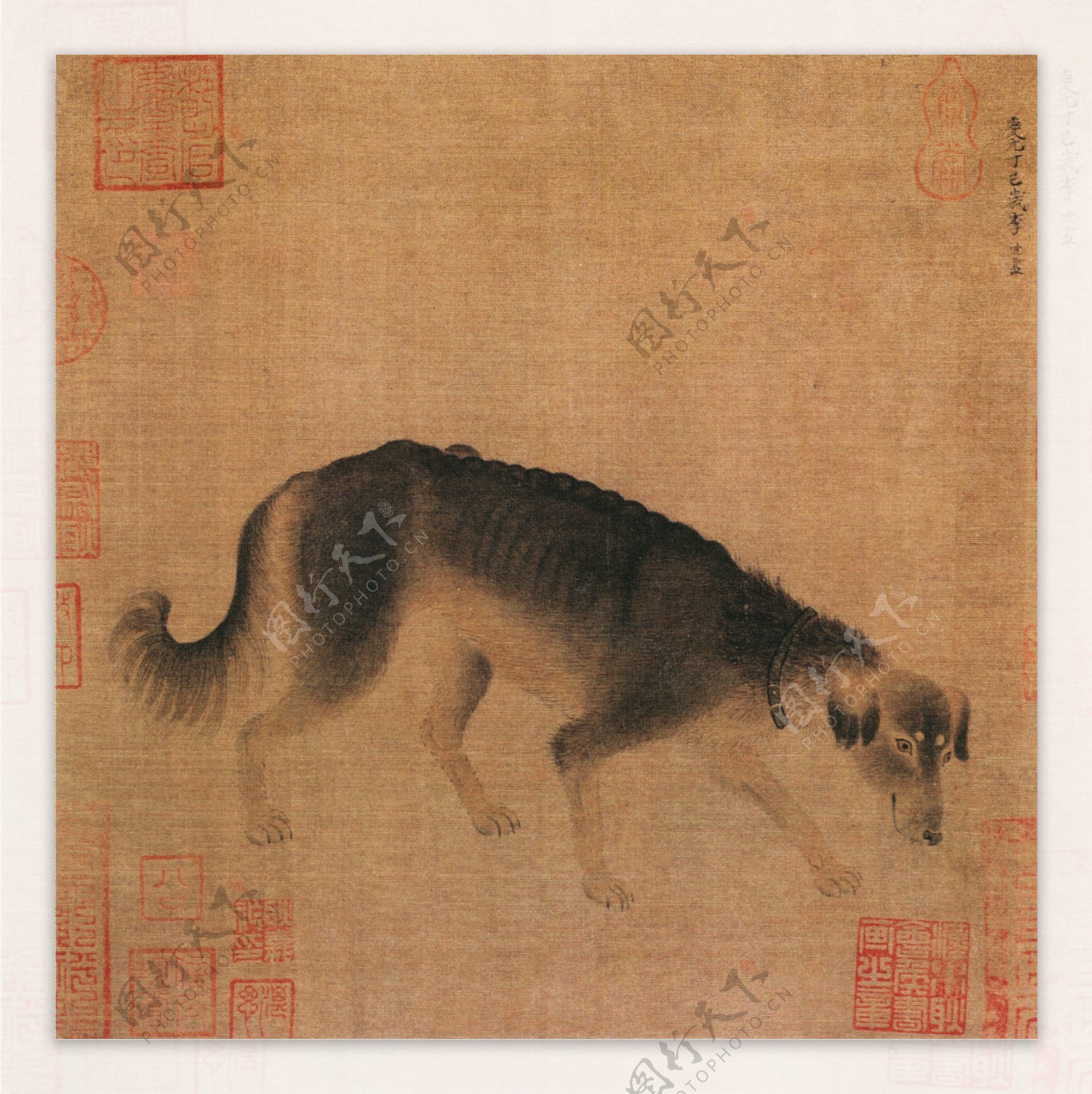 猎犬图花鸟画中国古画0077
