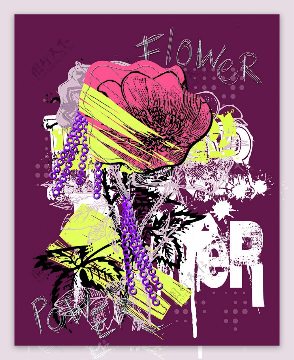 花卉蝴蝶背景图案设计