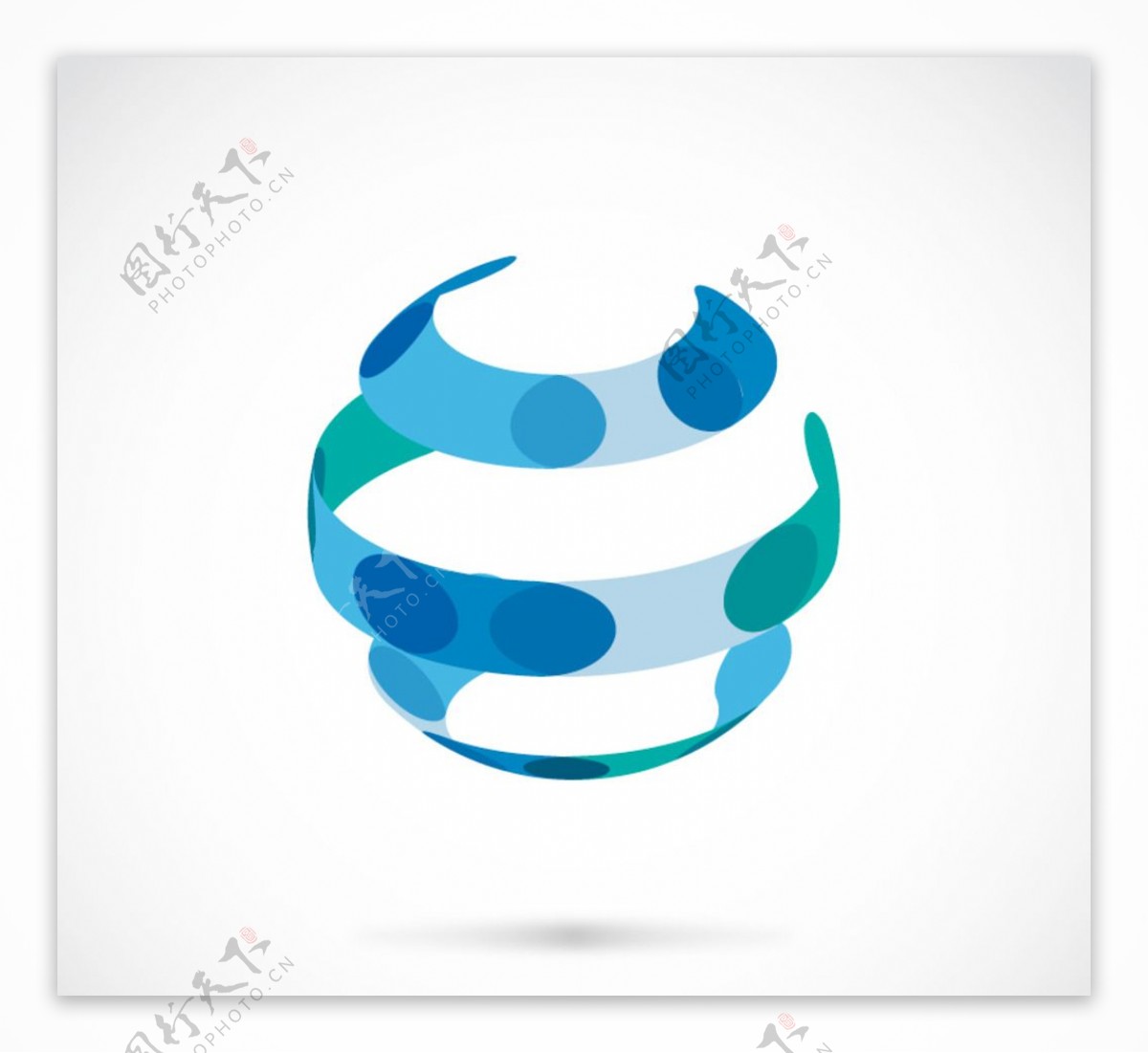 蓝色环形球体标志