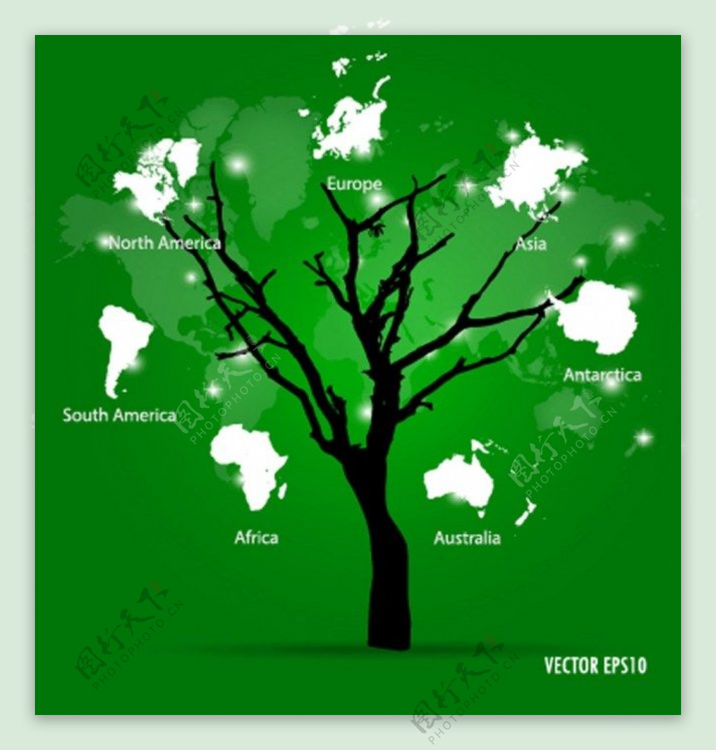 绿色地图大树背景图