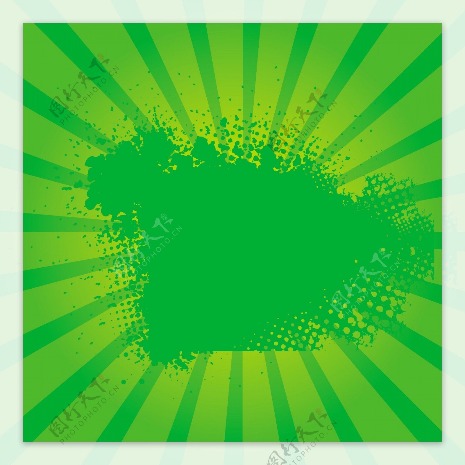 绿色阳光旭日的背景矢量海报图