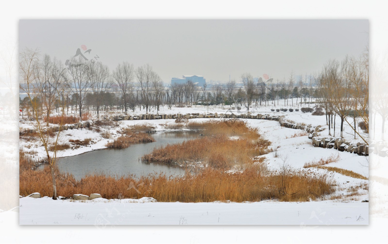 沂河冬雪图片