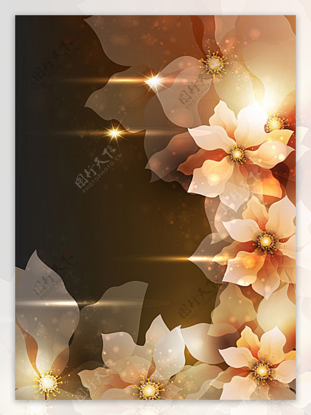 幻彩花卉设计矢量素材图片
