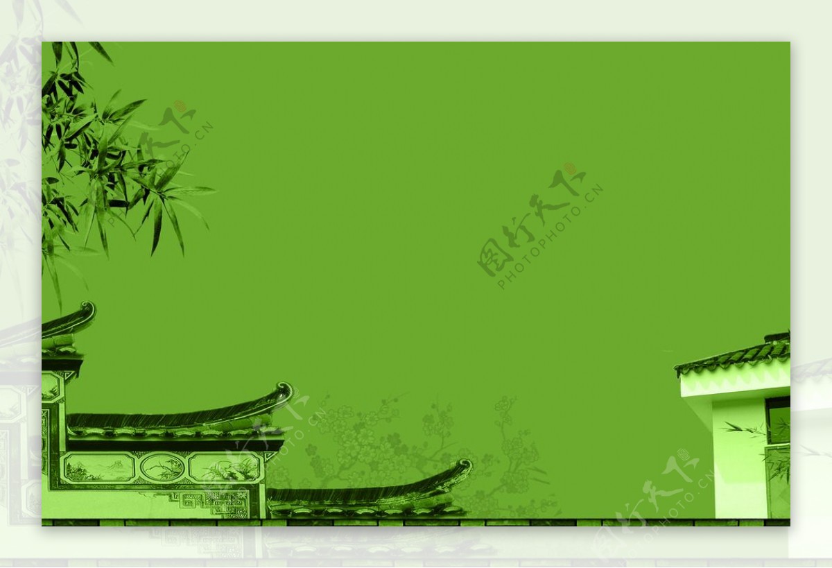 中式绿色背景