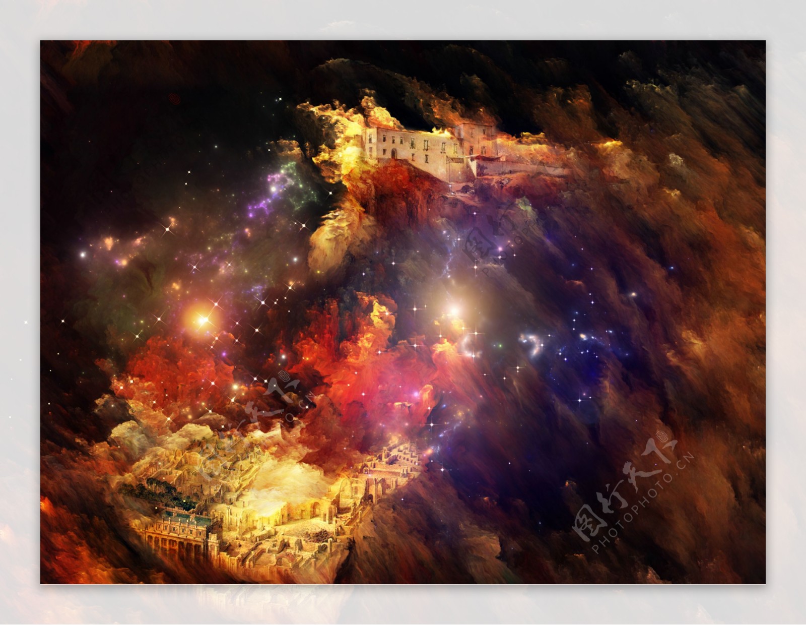 星光璀璨的梦幻城堡图片