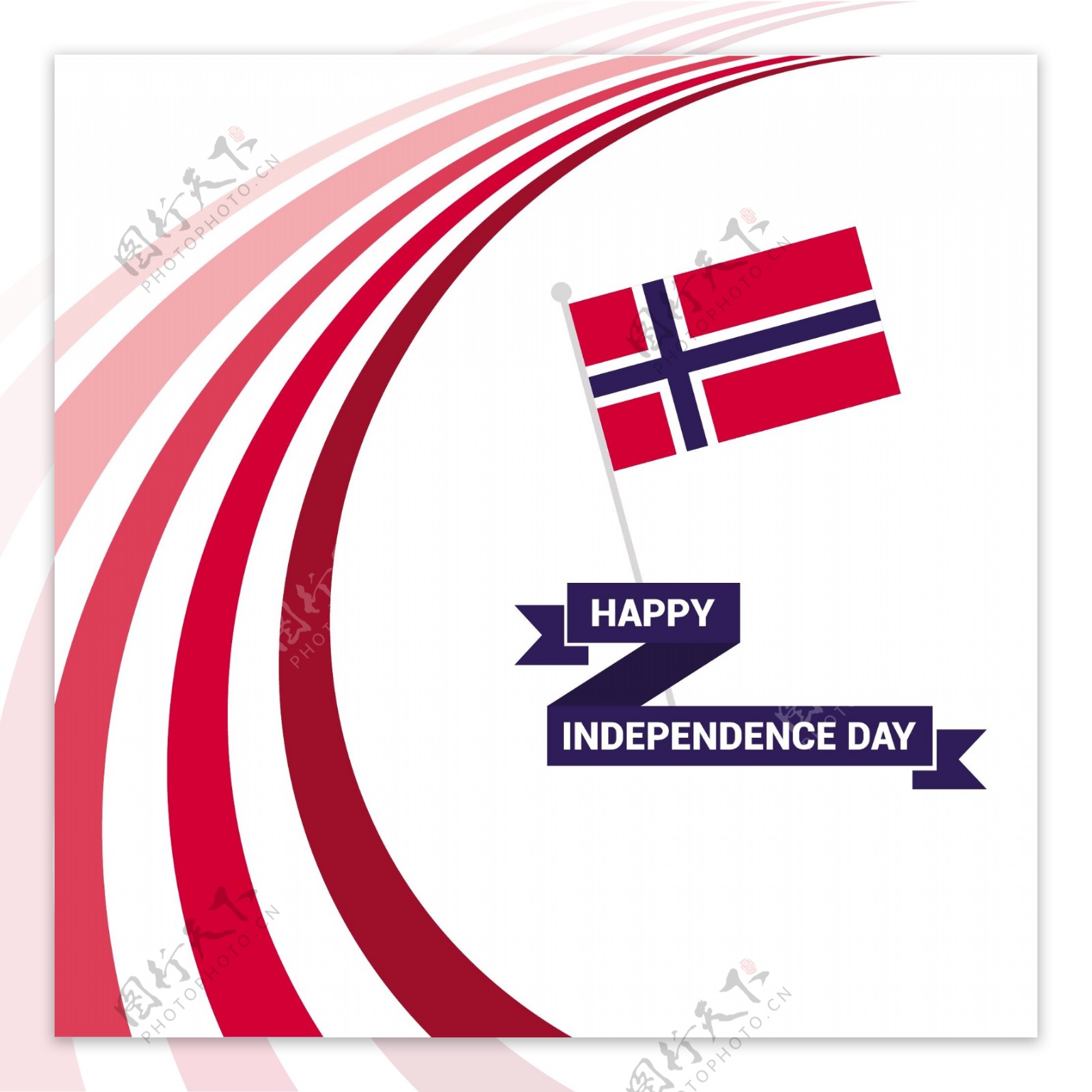 挪威独立日旗和色带