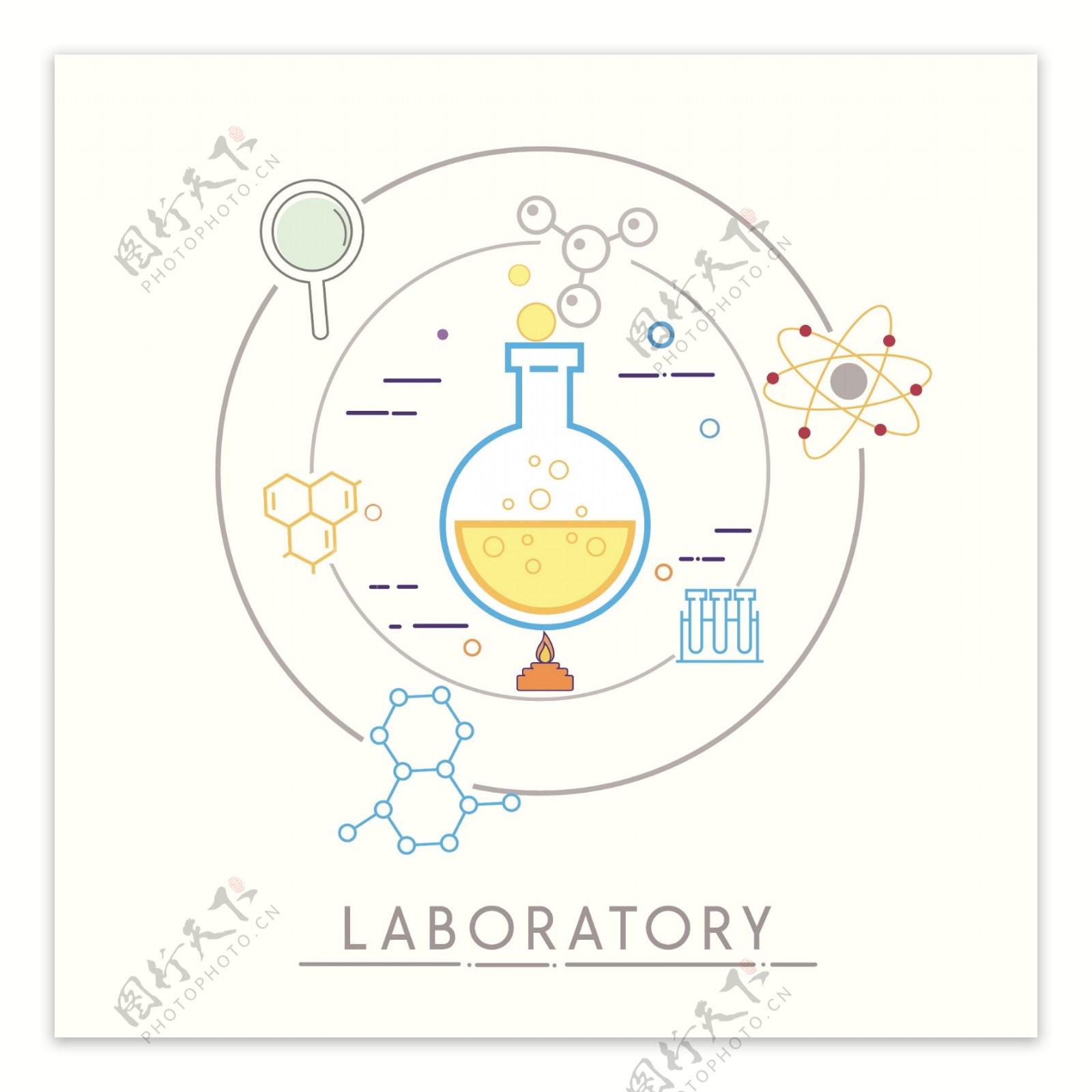 化学素材分子图标