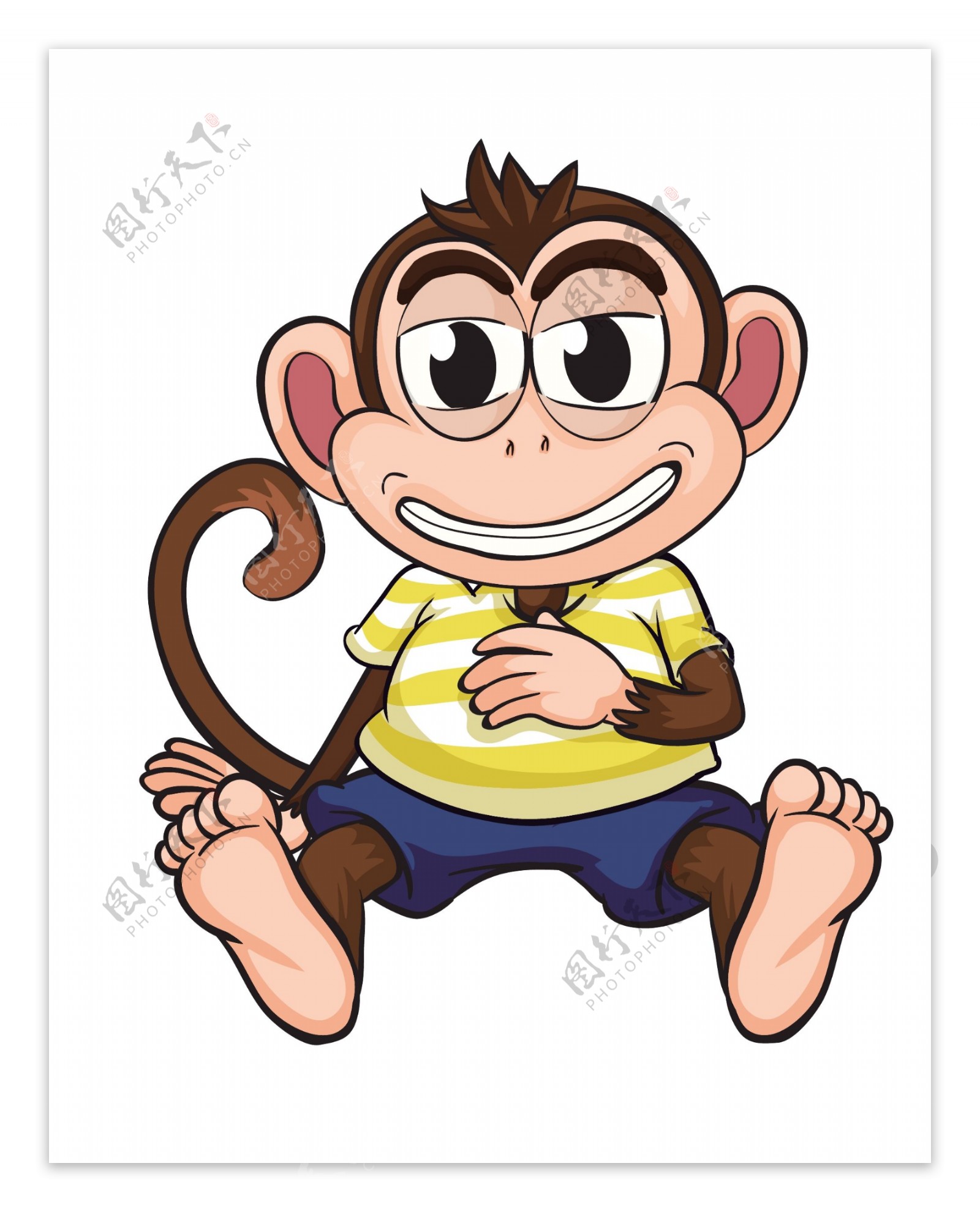 卡通可爱猴子EPS